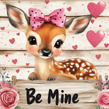Valentine Deer Wall Art, MB-00031, Sign For Wreath, 10x10